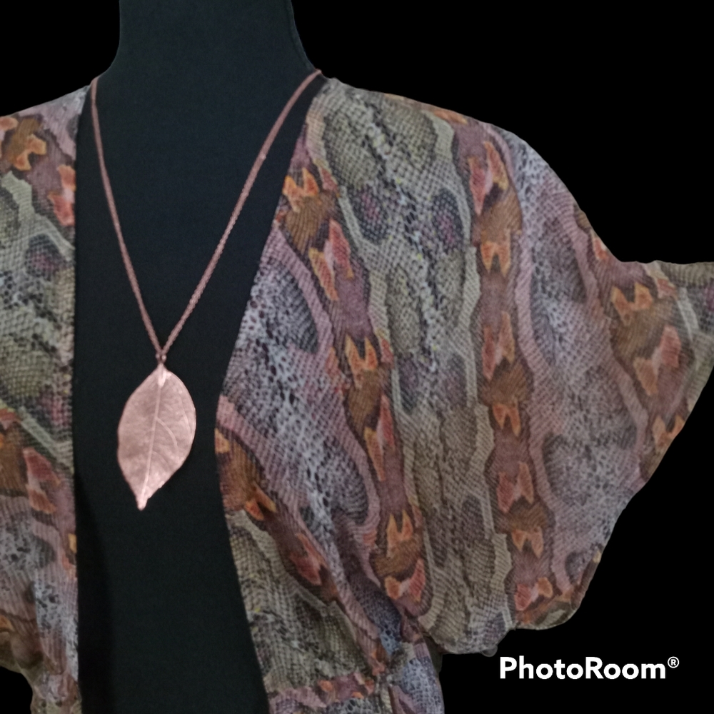 Echo Women's Python Print Open Front Midi Caftan … - image 8